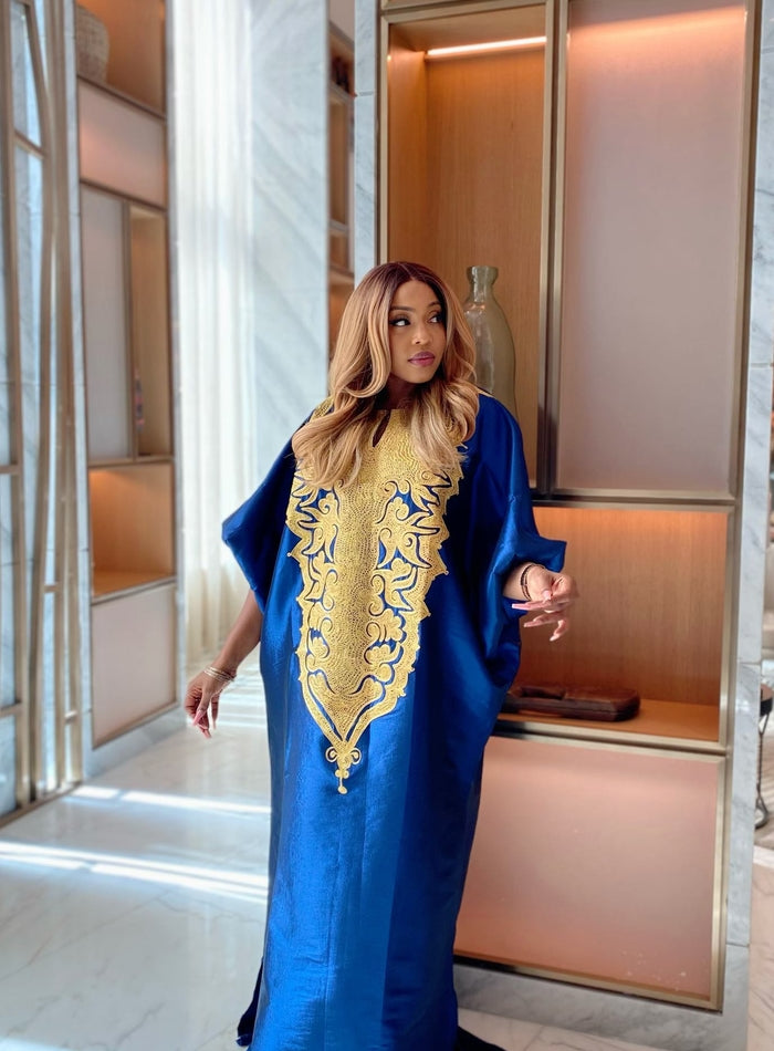Beautiful Blue Adaoha Embroidered Boubou Dress