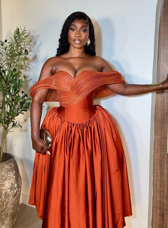 DIANA MAXI IN BURNT ORANGE