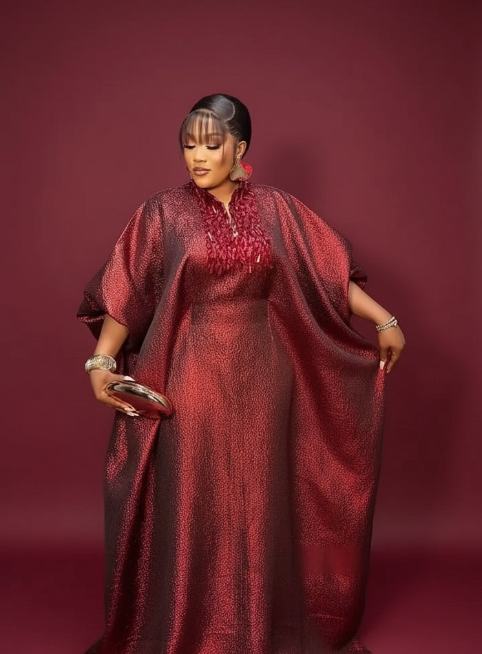 Bambi Beaded Boubou in Wine