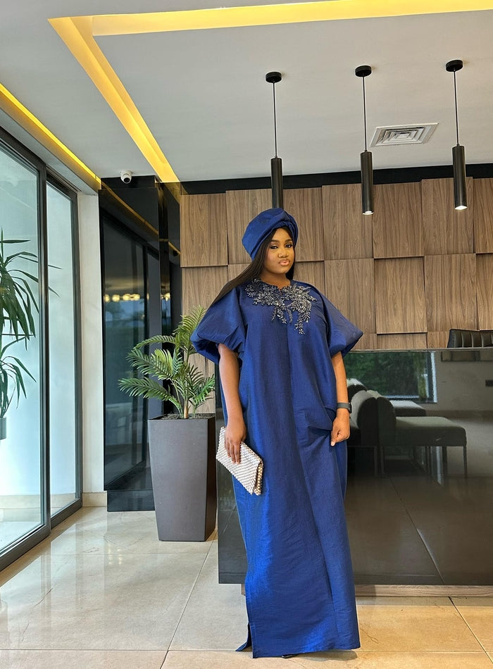 Blue Hannah Dress + Scarf