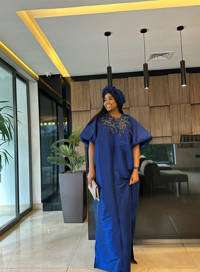 Blue Hannah Dress + Scarf