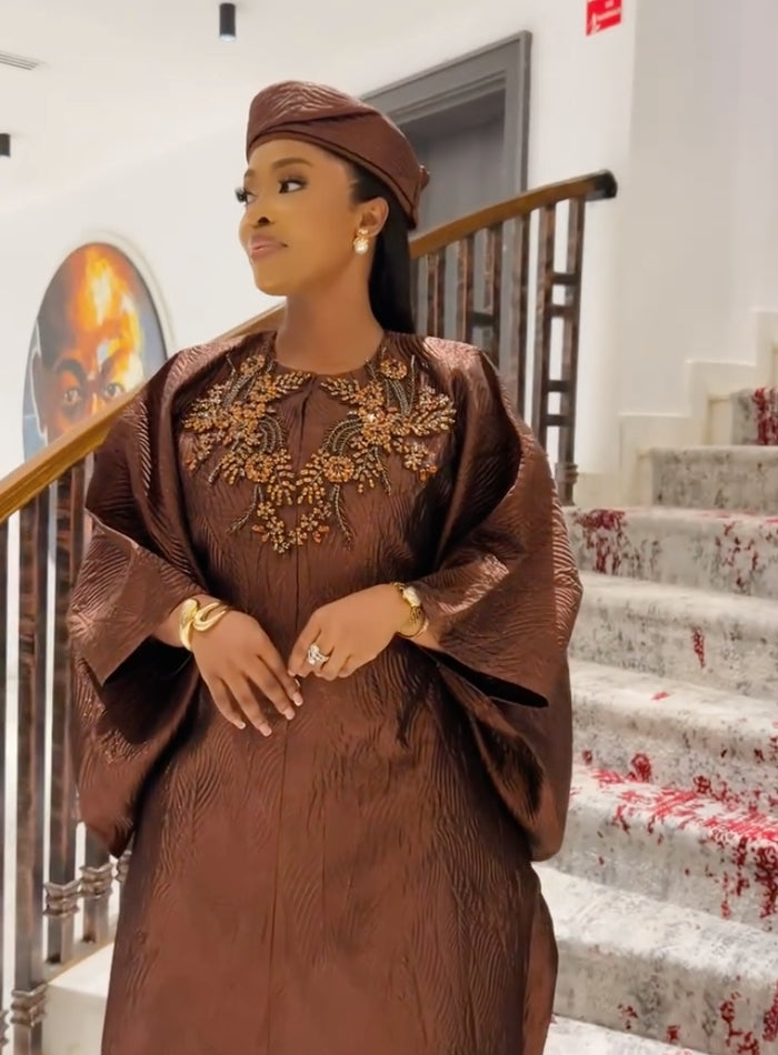 Brown Amina Royal Bubu + Turban