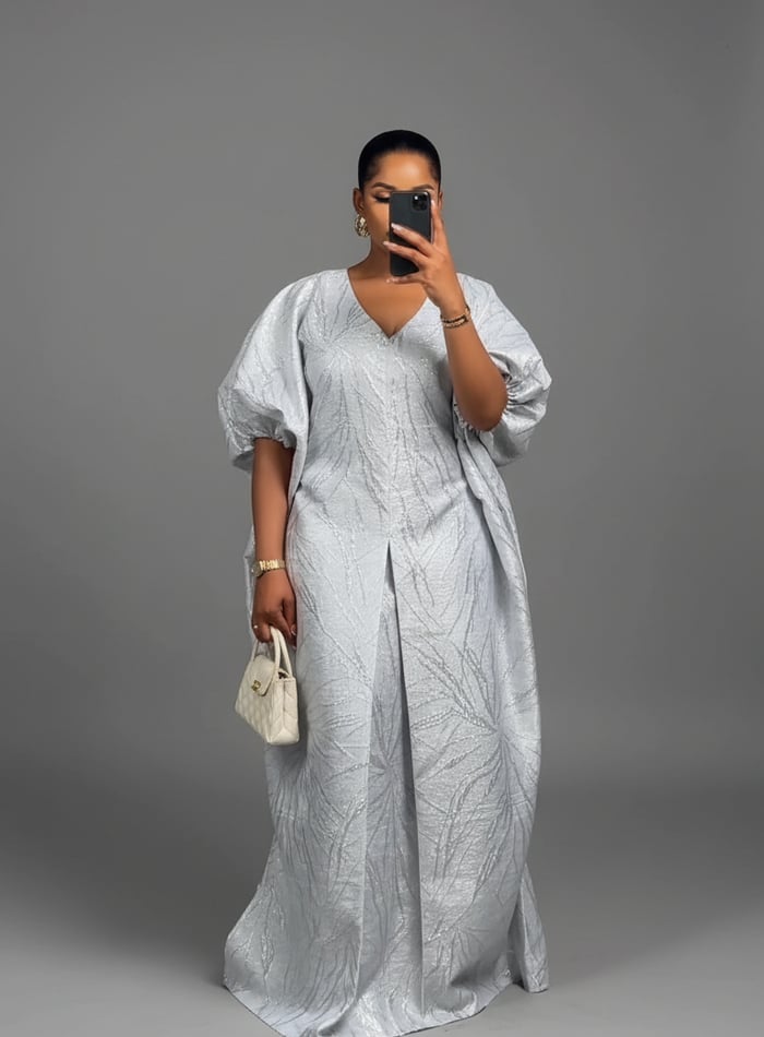 Elegant Jamila Boubou in White