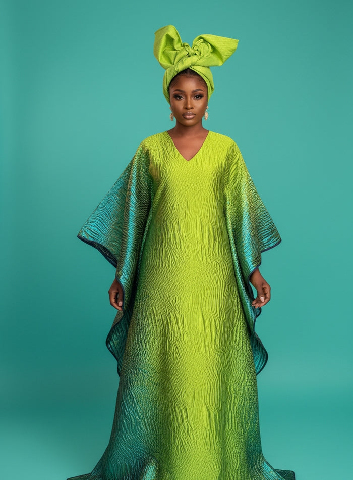 Lime Brocade Bubu Dress
