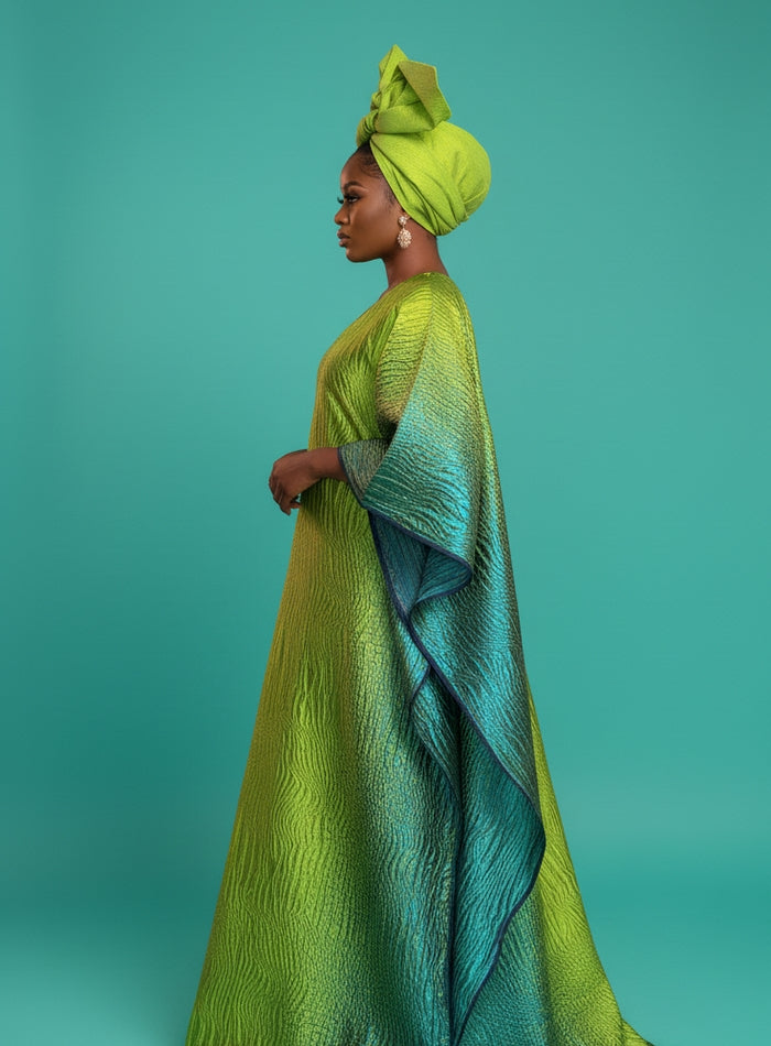 Lime Brocade Bubu Dress