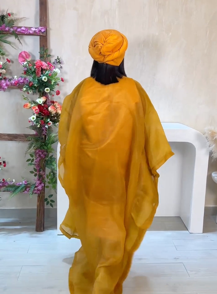 Golden HALIMA BUBU DRESS + Turban
