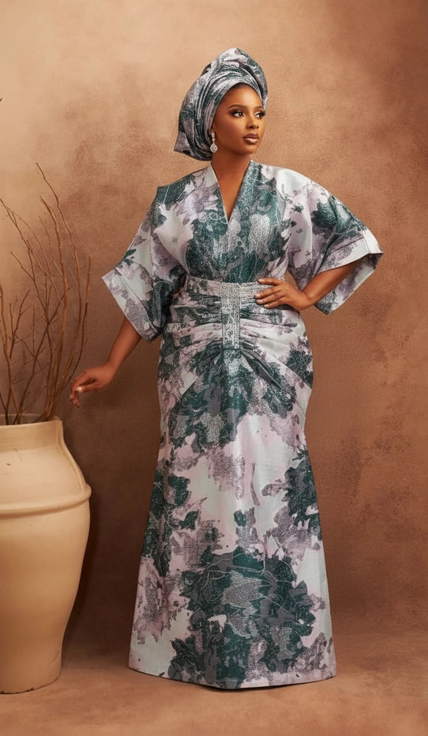 Regal Zahara Gown / African wedding, African Brocade Style, Rich Aunty