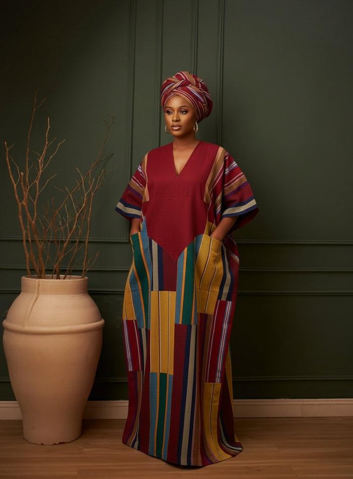 Aso Oke Boubou Dress