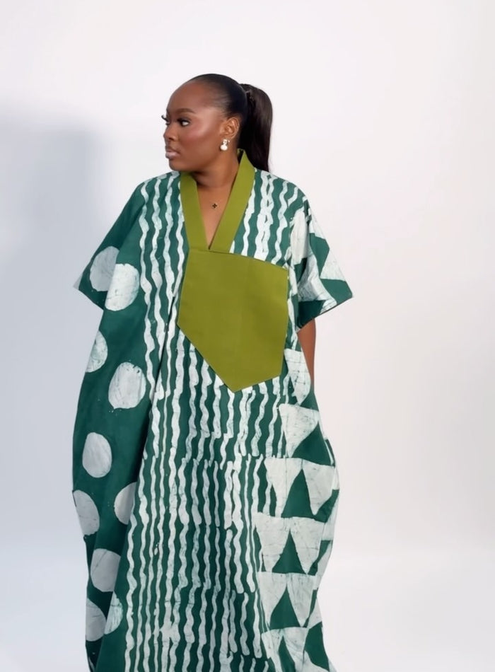 Amara Classy Pocket Adire Dress