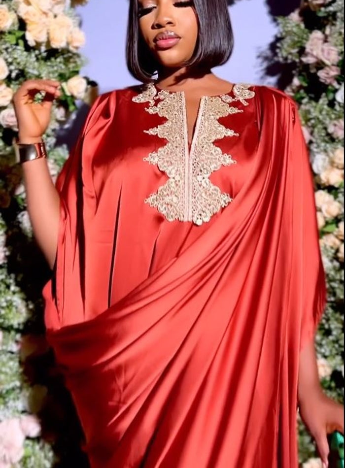 Burnt Orange Sari Kaftan