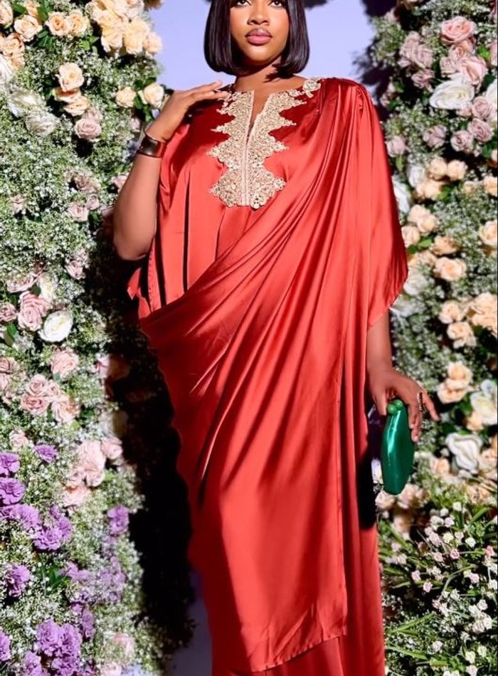 Burnt Orange Sari Kaftan