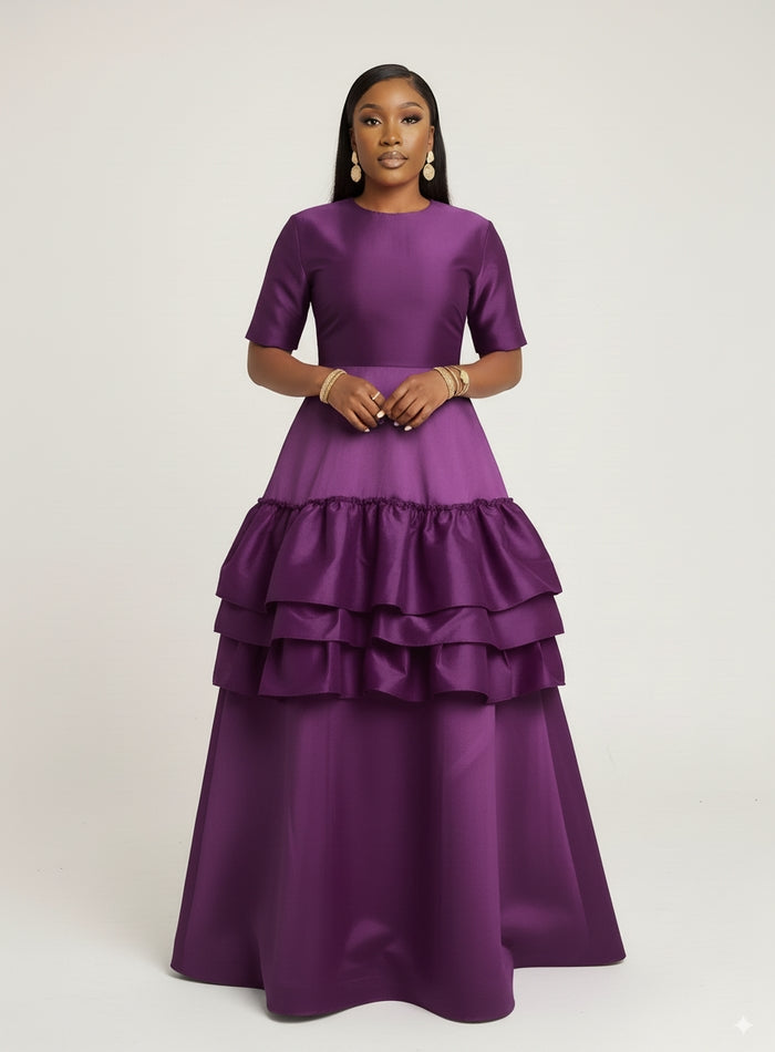 Big Auntie Amara Classy Dress in Purple