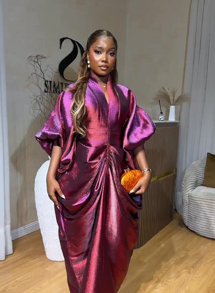 Luxe Iridescent Magenta Kaftan
