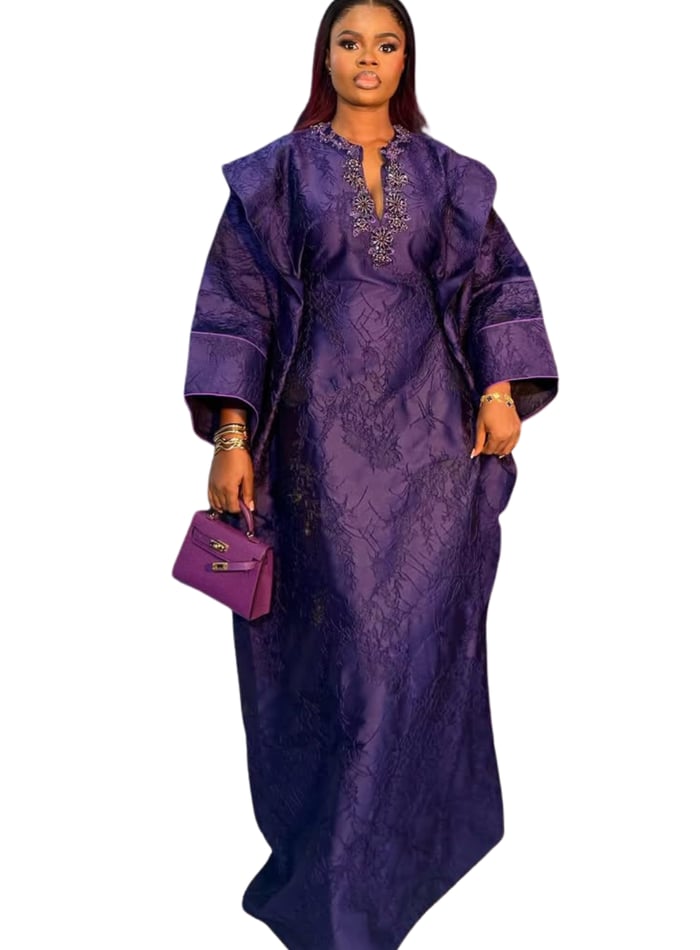Elegant Purple Damask Kaftan