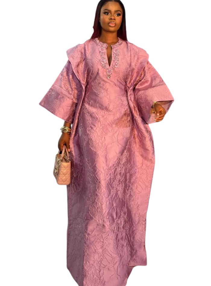 Elegant Peach Damask Kaftan