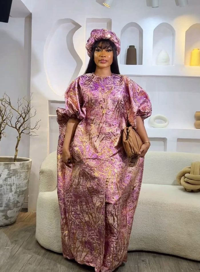 Stunning Charity Luxe Brocade Bubu + Turban